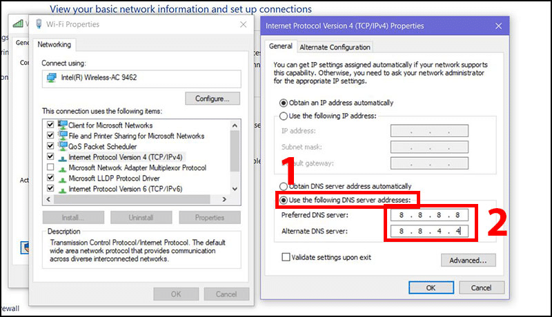 Đổi DNS trên máy  vào Bj88